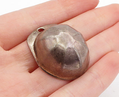 925 Sterling Silver  Vintage Dark Tone Smooth Cap Hat Motif Pendant  PT3829