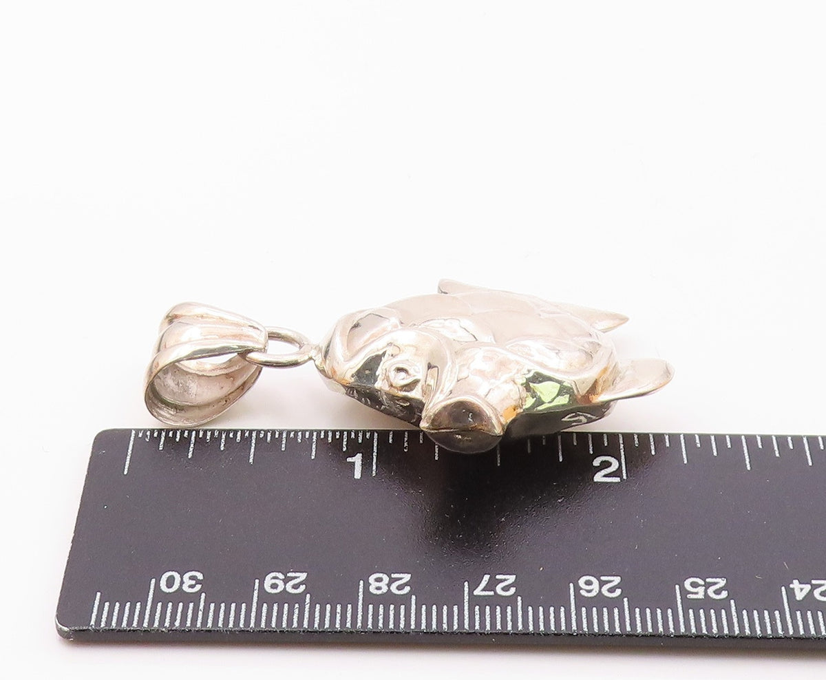 925 Sterling Silver  Vintage Shiny Hollow Fish Drop Pendant  PT17607