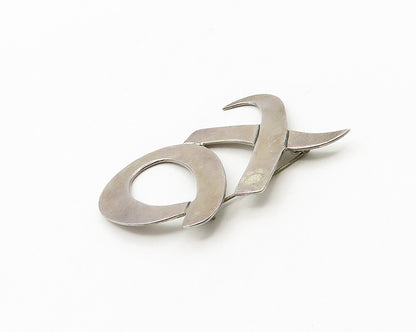 MEXICO 925 Sterling Silver  Vintage Smooth XO Hugs & Kisses Brooch Pin  BP7110