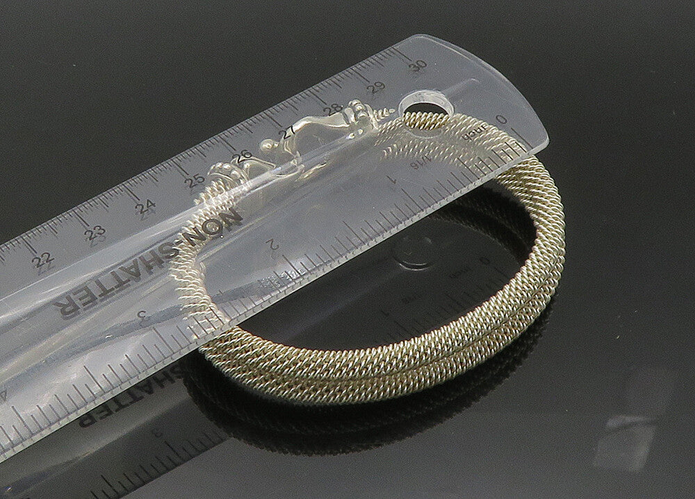ESPO SIG 925 Sterling Silver  Vintage Double Mesh Hook Bangle Bracelet  BT8701