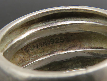 925 Silver & 14K GOLD  Vintage Two Tone Rope Twist Dome Band Ring Sz 6 RG23689