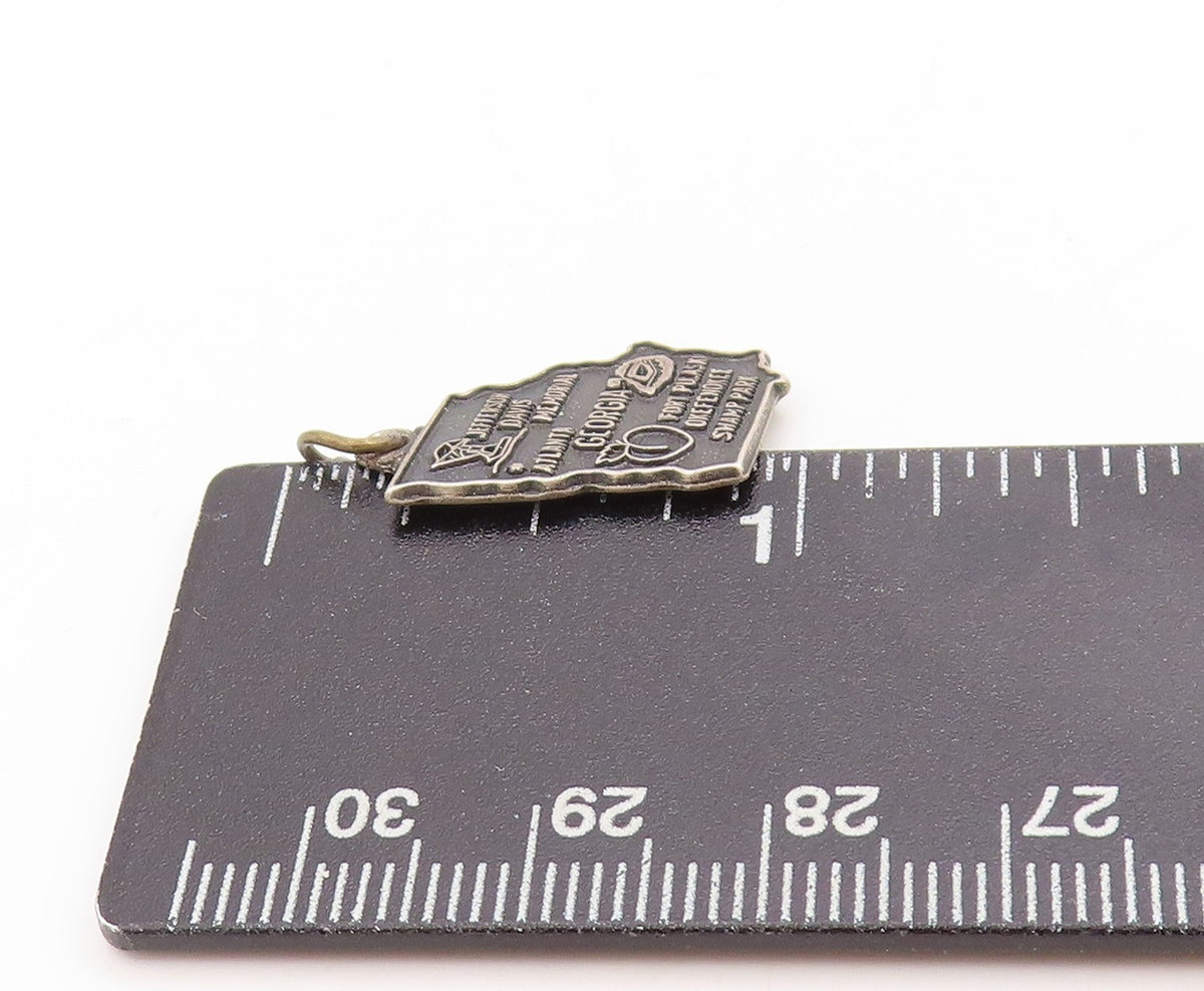 925 Sterling Silver Vintage Pendant Atlanta Georgia State Map Charm  PT25124