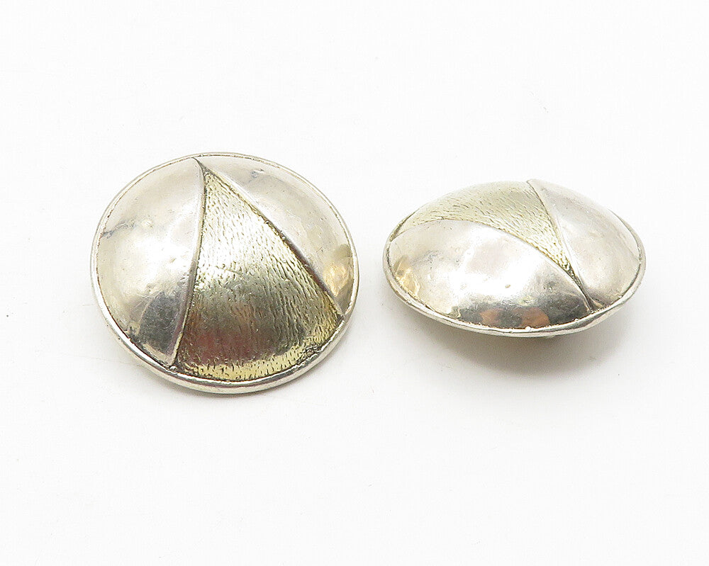 925 Sterling Silver  Vintage Button Dome Non Pierce Drop Earrings  EG5905