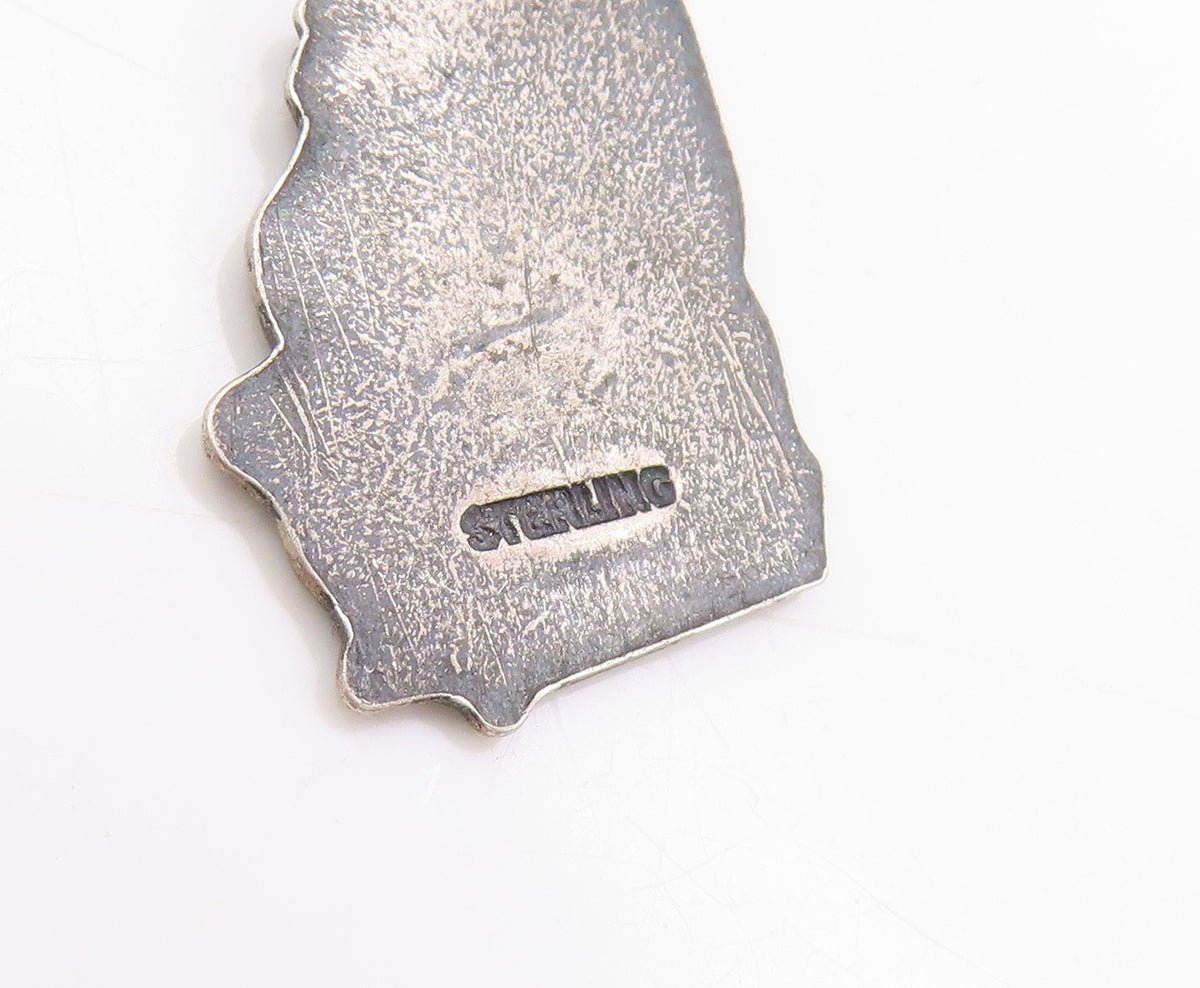 925 Sterling Silver Vintage Pendant Atlanta Georgia State Map Charm  PT25124