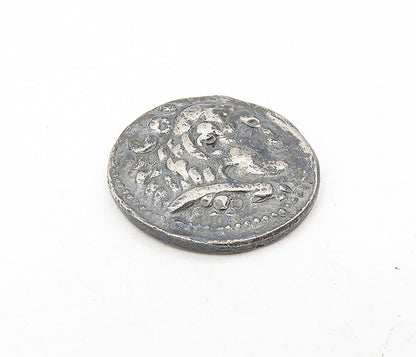 925 Sterling Silver  Vintage Antique Oxidized Pattern Medallion  TR1495