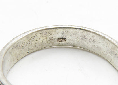 925 Sterling Silver  Vintage Oxidized Ocean Waves Band Ring Sz 7.5  RG10407