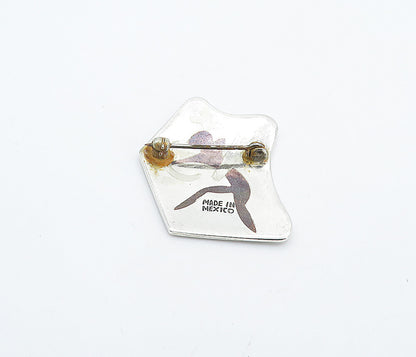 MEXICO 925 Sterling Silver  Vintage 2 Tone Warrior Figure Brooch Pin  BP2886