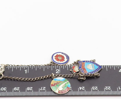 BMCO 925 Sterling Silver  Vintage Bahamas Enameled Tourist Bracelet  BT10094