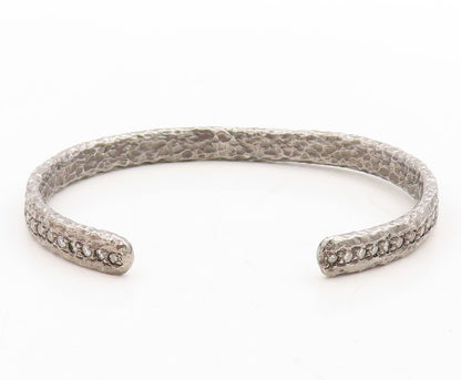 925 Sterling Silver Vintage Bracelet 1CT Champagne Diamonds Brutalist   BT10969
