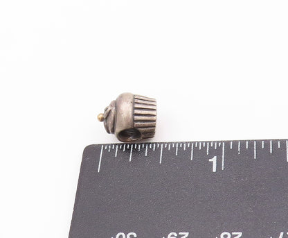 925 Sterling Silver Vintage Pendant PANDORA Dark Tone Cupcake Charm  PT23947