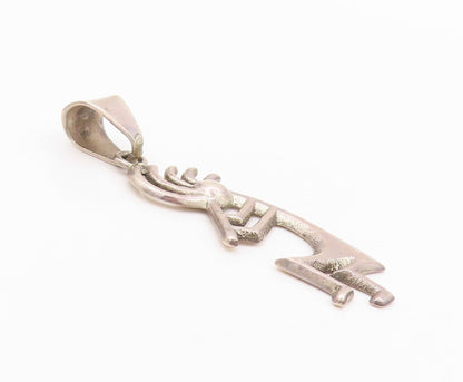 925 Sterling Silver Vintage Pendant NAVAJO ZUNI Tribal Man Playing Music PT23889