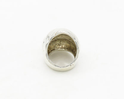 MEXICO 925 Sterling Silver  Vintage Shiny Fluted Dome Band Ring Sz 6  RG17385