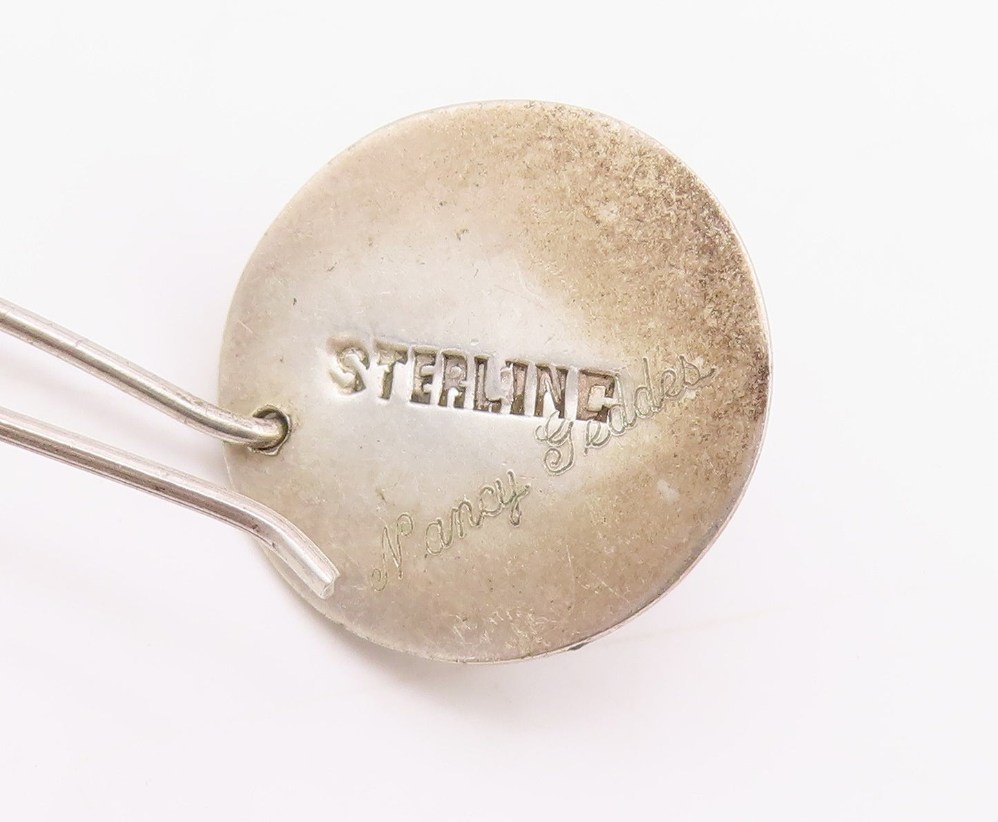 925 Sterling Silver Vintage Earrings NANCY GEDDES Drop Gemstone  EG13620