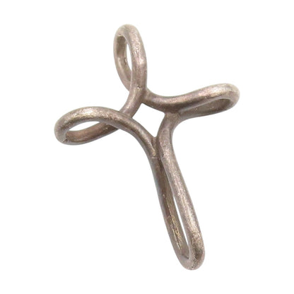 925 Sterling Silver Vintage Pendant Dark Tone Twisted Religious Cross  PT25271