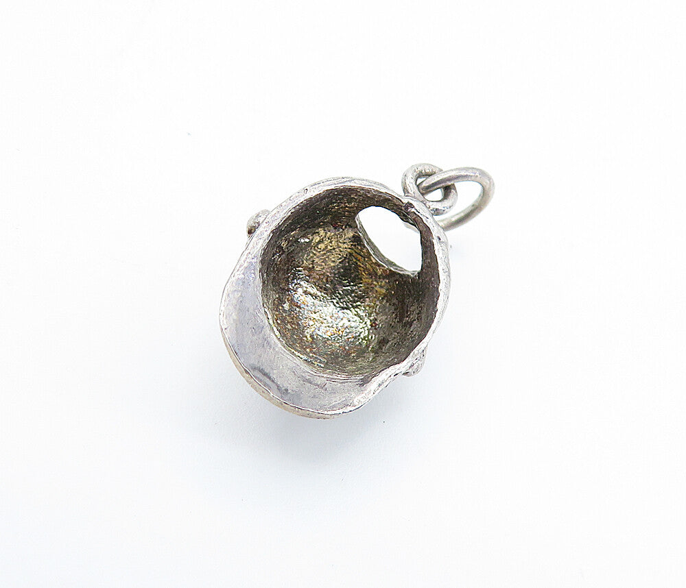 925 Sterling Silver  Vintage Petite Dark Tone Baseball Cap Pendant  PT5272