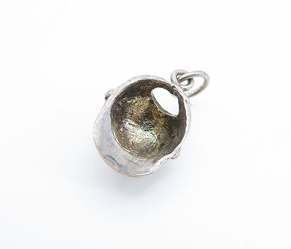 925 Sterling Silver  Vintage Petite Dark Tone Baseball Cap Pendant  PT5272