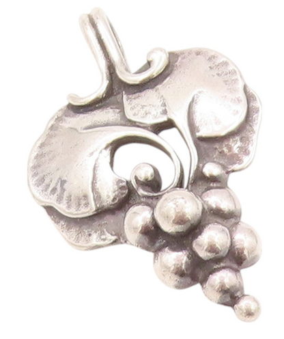 925 Sterling Silver Vintage Pendant GEORG JENSEN DENMARK Bunch Of Grapes PT24191