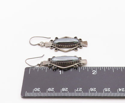 925 Sterling Silver Vintage Earrings JOHN W KESSLER NAVAJO Hematite  EG14385