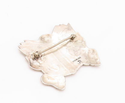 925 Sterling Silver Vintage Brooch Pin Reading B S Initials Etched Book  BP11185