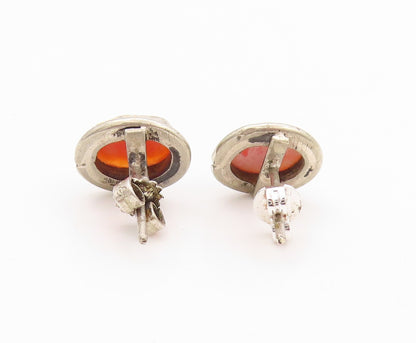 925 Sterling Silver Vintage Earrings Minimalist Mini Cameo Studs  EG13555