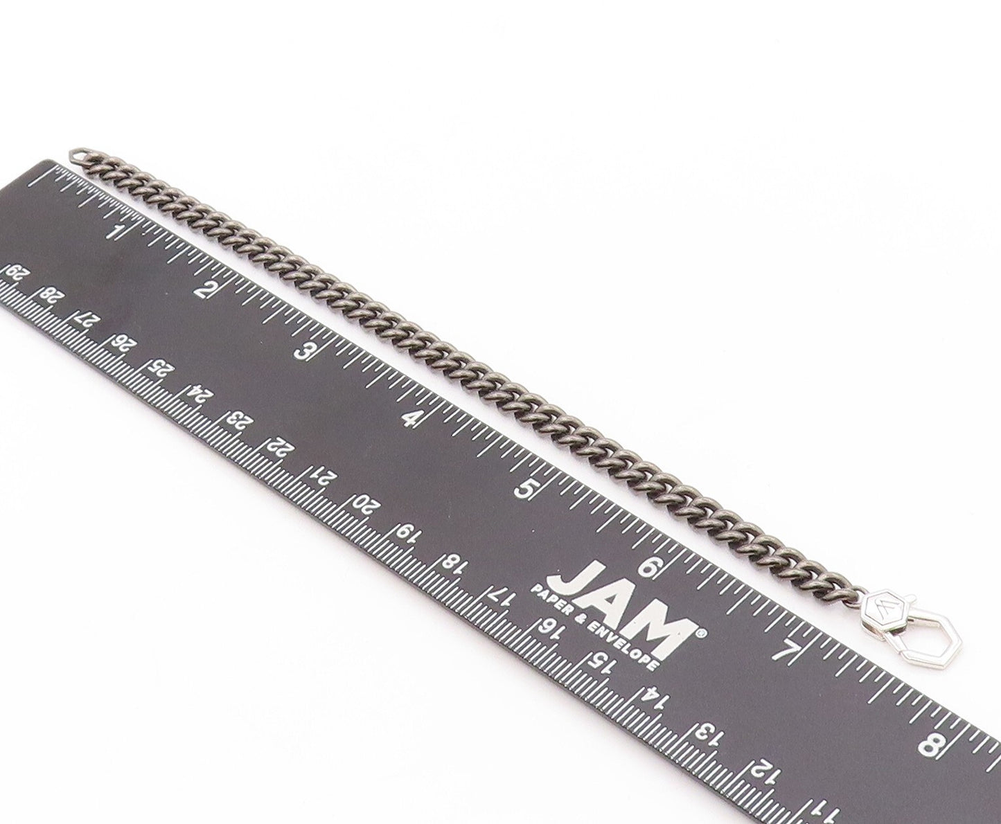 925 Sterling Silver Vintage Bracelet VERA WANG Dark Tone Curb Link Band  BT11058