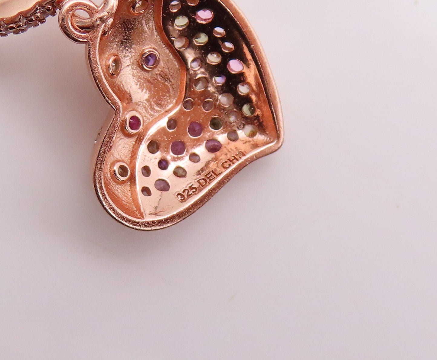 925 Sterling Silver Vintage Earrings Rose Gold Plated CZ Inlay Heart  EG13320