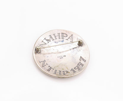 925 Sterling Silver Vintage Brooch Sun Or Morning Star Design Textured   BP11596