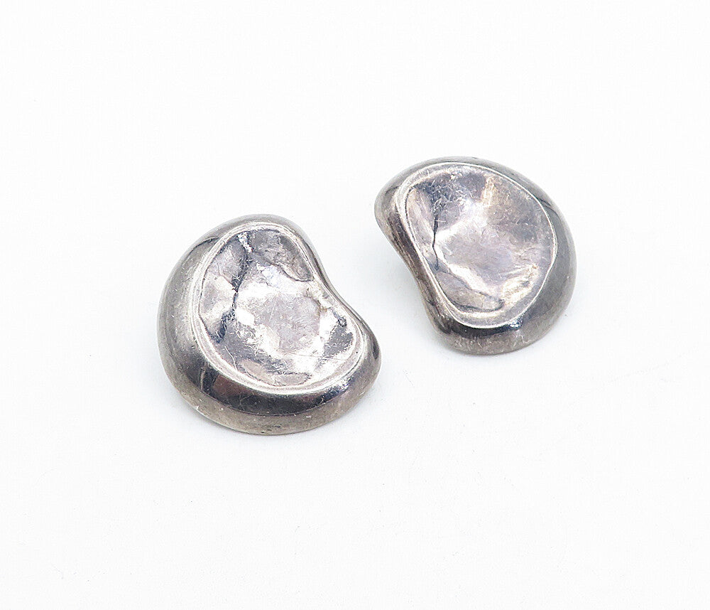 925 Sterling Silver  Vintage Oxidized Hollow Design Drop Earrings  EG2140