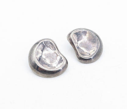 925 Sterling Silver  Vintage Oxidized Hollow Design Drop Earrings  EG2140