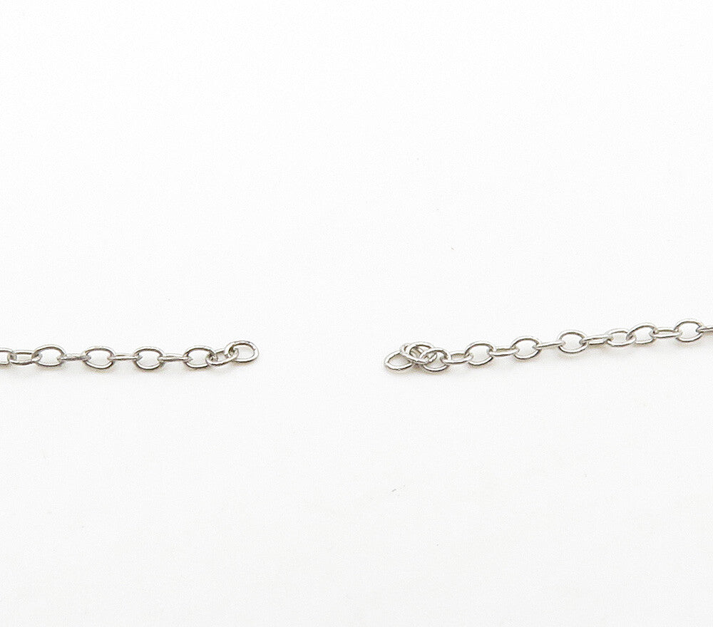 925 Sterling Silver  Genuine Blue & White Diamonds Heart Chain Necklace NE2523