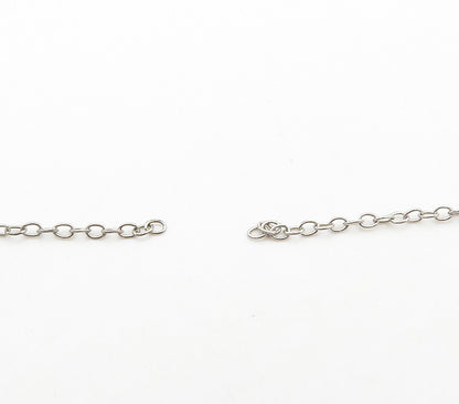 925 Sterling Silver  Genuine Blue & White Diamonds Heart Chain Necklace NE2523