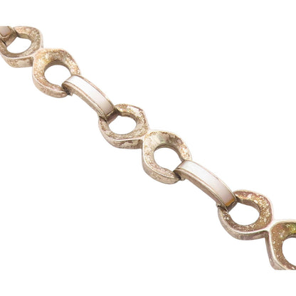 EUROPE 925 Sterling Silver  Vintage Anchor link Hinge Chain Bracelet  BT9312