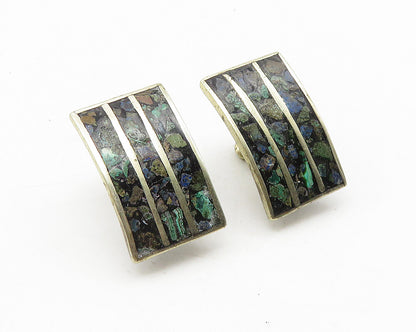 MEXICO 925 Sterling Silver   Vintage Turquoise Non Pierce Earrings  EG5734