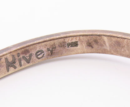 925 Sterling Silver  Vintage The River 2 Tone Arrow Bangle Bracelet  BT8925