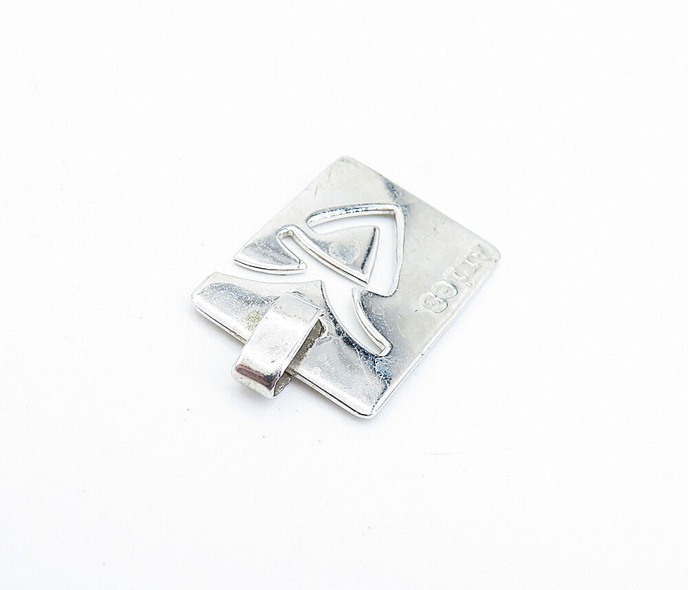 925 Sterling Silver  Shiny Petite Cut Out Aries Symbol Zodiac Pendant  PT5354