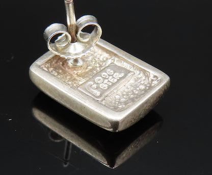 CAROL FELLEY 925 Silver  Vintage Square Fire Opal Stud Earrings  EG11815