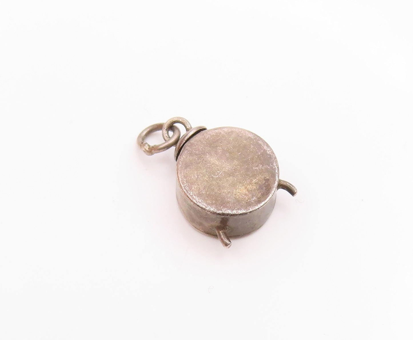 925 Sterling Silver Vintage Petite Dark Tone Alarm Clock Pendant  PT19362
