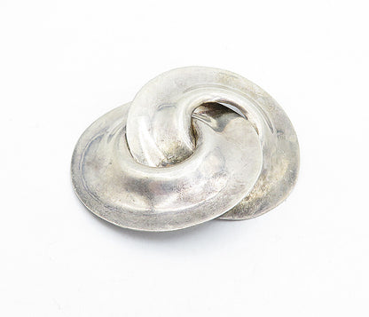 MEXICO 925 Sterling Silver  Vintage Interlocked Design Brooch Pin  BP1830