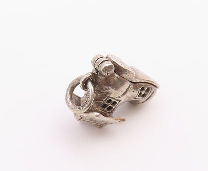 925 Silver   Vintage Boot House & Enamel Family Charm Pendant (OPENS)  PT20586