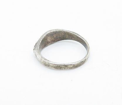 925 Sterling Silver  Vintage Thin Circle Pattern Band Ring Sz 6.5  RG3724