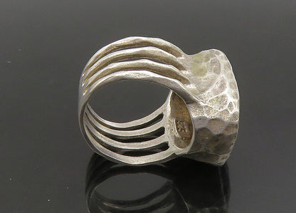 ISRAEL 925 Silver  Vintage Faceted Smoky Topaz Cocktail Ring Sz 6  RG23524