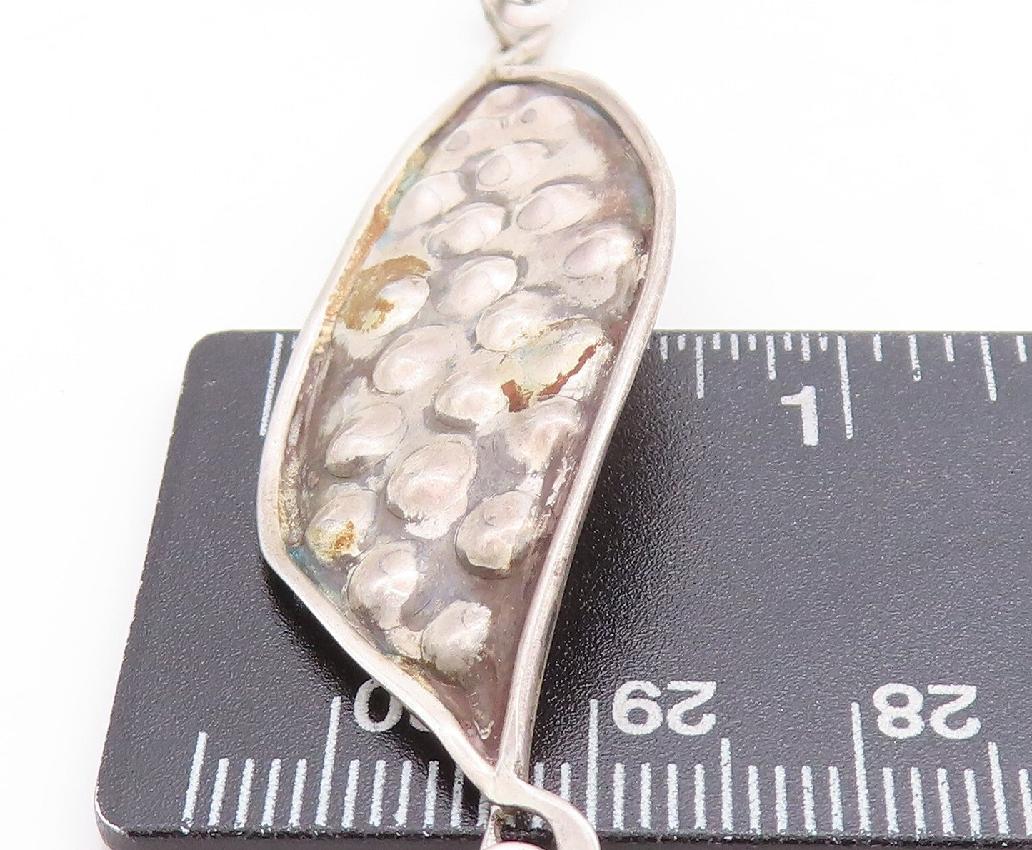 925 Sterling Silver  Vintage Dark Tone Floral Leaf Chain Necklace  NE2079