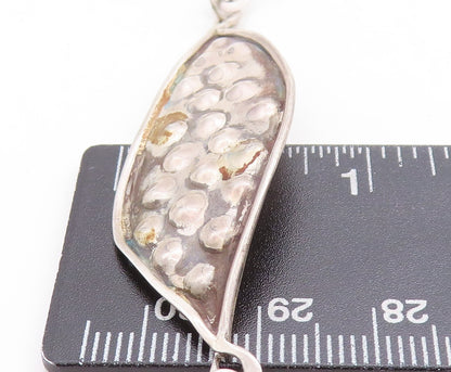 925 Sterling Silver  Vintage Dark Tone Floral Leaf Chain Necklace  NE2079