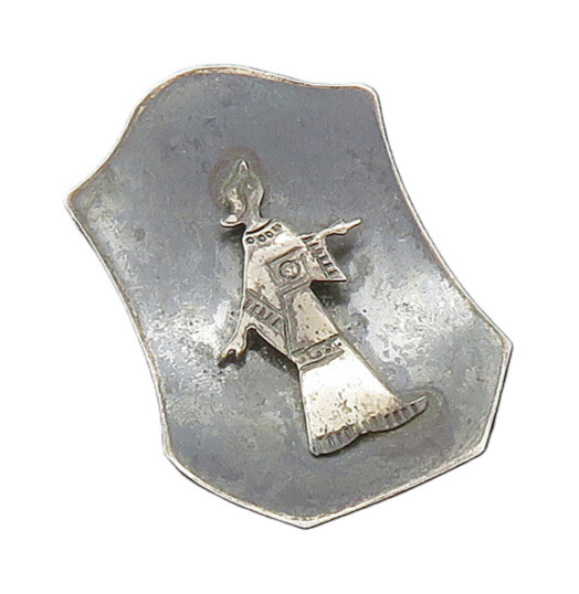 ISRAEL 925 Sterling Silver  Vintage Oxidized Figure Smooth Brooch Pin  BP6734