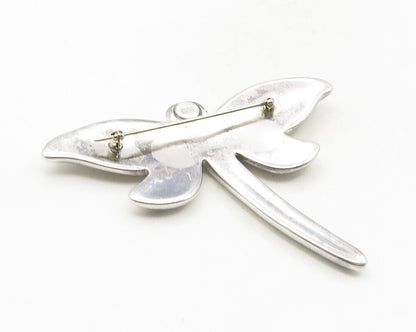 JONDELL 925 Sterling Silver  Vintage Shiny Dragonfly Motif Brooch Pin  BP3631