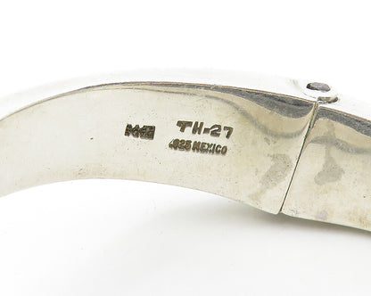 MEXICO 925 Sterling Silver  Vintage Shiny Smooth Bangle Bracelet  BT6779