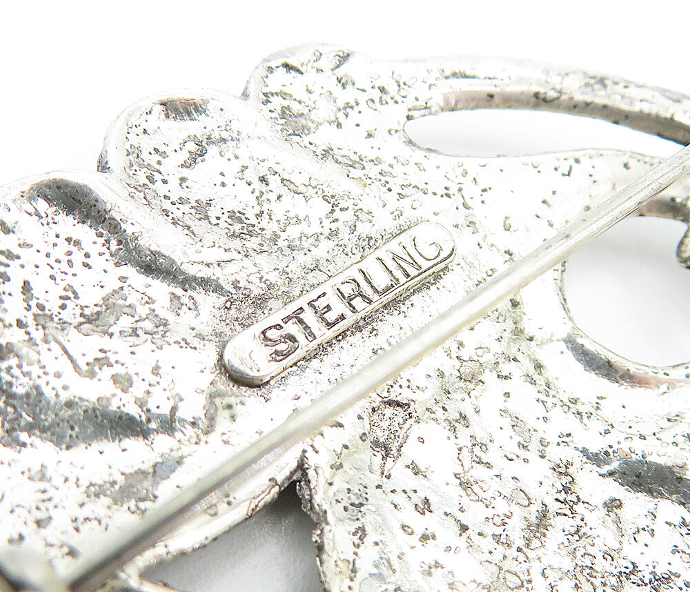 925 Sterling Silver  Vintage Antique Floral Wheat Leaf Brooch Pin  BP2480