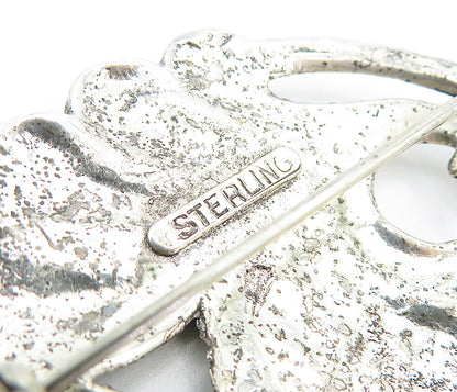 925 Sterling Silver  Vintage Antique Floral Wheat Leaf Brooch Pin  BP2480