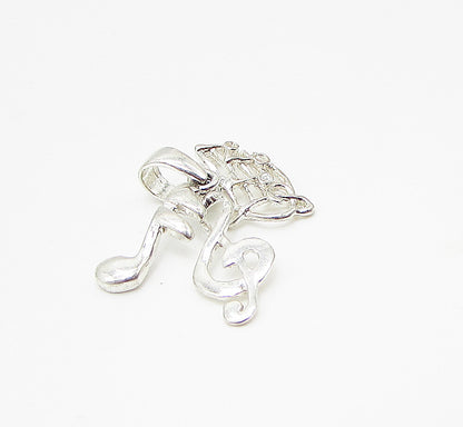 925 Sterling Silver  Music Lovers Notes Drop Pendant  PT2029