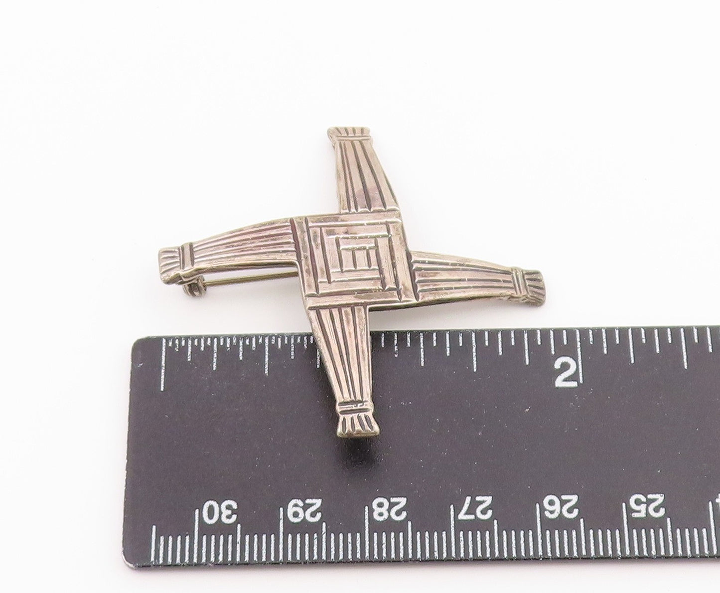 925 Sterling Silver Vintage Brooch Pin Classic Etched St. Brigid's Cross BP12620